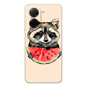 Силиконовый Чехол с Енотами на Xiaomi Poco C71 – Енот