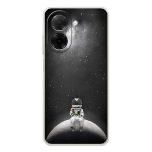 Силиконовый Чехол с принтом "Космонавты" на Xiaomi Poco C71 – Космонавт романтик