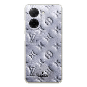Текстурный Чехол Louis Vuitton для Поко С71 (Белый ЛВ)
