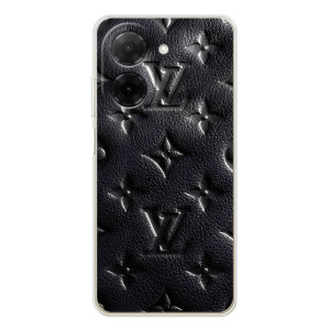 Текстурный Чехол Louis Vuitton для Поко С71 (Черный ЛВ)
