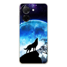 Захисні чохли для Поко С71 (AlphaPrint) (ХІТ продаж) ВОВК (Вовк на місяць)