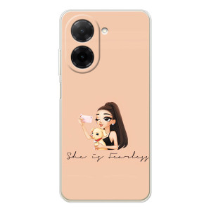 Силиконовый Чехол на Xiaomi Poco C71 с картинкой Стильных Девушек – С собакой