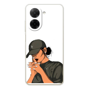 Силиконовый Чехол на Xiaomi Poco C71 с картинкой Стильных Девушек – В зеленом