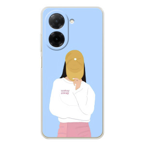 Силиконовый Чехол на Xiaomi Poco C71 с картинкой Стильных Девушек – Желтая кепка