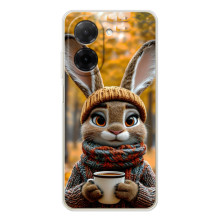 Печатный чехол «Зверята с кофе» для Xiaomi Poco C71 – Зайчик с кофе