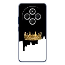 Чехол (Корона на чёрном фоне) для Поко С75 – Золотая корона