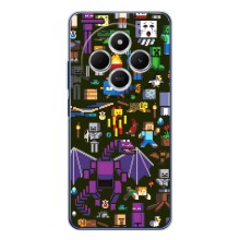 Чехол Майнкрафт на Xiaomi Poco C75 (AlphaPrint) Minecraft (Коллаж Майнкрафт)