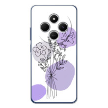 Силиконовый чехол с принтом в цветах на Xiaomi Poco C75 – Фиолетовый букет