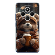 Печатный чехол «Зверята с кофе» для Xiaomi Poco C75 – Мишка с кофе