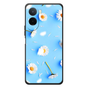 Чехол с Цветами для Xiaomi Poco C81 Pro (ромашки на голубом)
