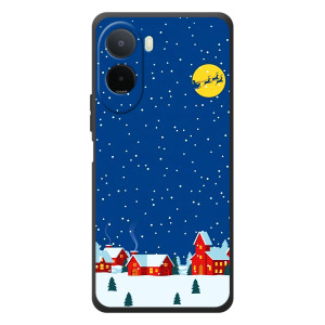 Силиконовый бампер на рождество для Xiaomi Poco C81 Pro (Город в снегу)