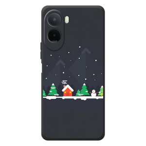 Силиконовый бампер на рождество для Xiaomi Poco C81 Pro (Город зимний)