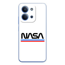 Силіконовый бампер з принтом "Наса" на Xiaomi Poco C85 – NASA на білому тлі
