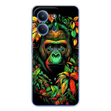 Чохол з Мавпами Xiaomi Poco C85 - (AlphaPrint) (Мавпа в квітах)