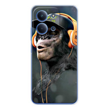 Чохол з Мавпами Xiaomi Poco C85 - (AlphaPrint) (В навушниках)