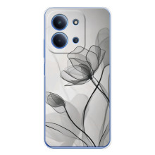 Чохол з квітковим принтом на Ш Oxford Поко С85 (Чорні квіти)