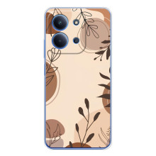 Чохол з квітковим принтом на Ш Oxford Поко С85 (Коричневі квіти)