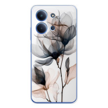 Чохол з квітковим принтом на Ш Oxford Поко С85 (Квіти на білому)