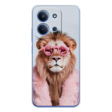 Чохол з принтом стильні тварини для Ш Oxford Поко С85 (Лев в окулярах)