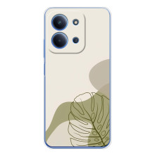 Силконовий чохол з принтом в квітах на Xiaomi Poco C85 (Монстера зелена)