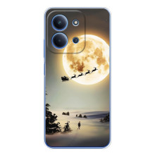 Новорічні, Святкові Чохли для Xiaomi Poco C85 - 2024 год (Санта на місяці)