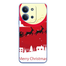 Різдвяні Чохли для Xiaomi Poco C85 (VPrint) – Санта з оленями
