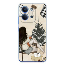 Різдвяні, Святкові Чохли для Ш Oxford Поко С85 (Дівчина з ялинкою)