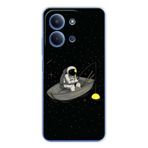 Силиконовый Чехол с принтом "Космонавты" на Xiaomi Poco C85 – Космонавт на рыбалке