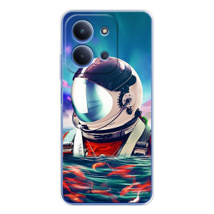 Силиконовый Чехол с принтом "Космонавты" на Xiaomi Poco C85 – Космонавт в воде