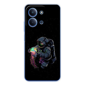Силиконовый Чехол с принтом "Космонавты" на Xiaomi Poco C85 – В руках земля