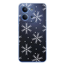 Зимні Чохли для Ш Oxford Поко С85 - прозорий фон (Білі сніжинки)