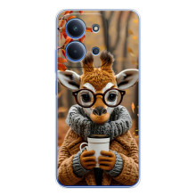 Печатный чехол «Зверята с кофе» для Xiaomi Poco C85 – Жираф с кофе