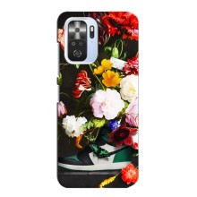 Брендновые Чехлы для Xiaomi POCO F3 - (PREMIUMPrint) (Nike цветы)