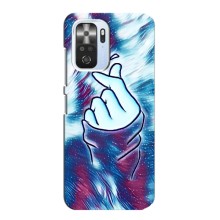 Чехол с принтом для Xiaomi POCO F3 (AlphaPrint - Знак сердечка) – Радужное сердце