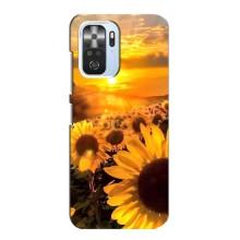 Чехол с Цветами для Xiaomi POCO F3 (поле подсолнухов)