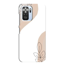 Силиконовый чехол с принтом в цветах на Xiaomi POCO F3 – Нюдовый дизайн