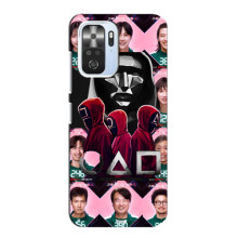 Чехол Гра в кальмара для Xiaomi POCO F3 – Персонажи игры кальмара