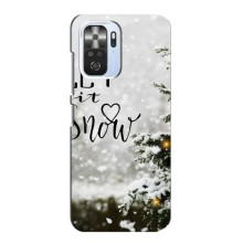 Новогодние, Праздничные Чехлы для Xiaomi POCO F3 - 2024 год (Let it snow)