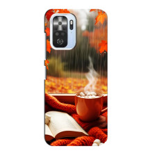 Чехол с уникальным дизайном «Осень с кофе» для Xiaomi POCO F3 – Кофе и дождь