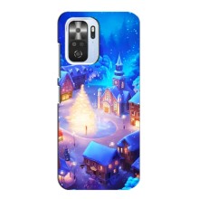 Рождественские Чехлы для Xiaomi POCO F3 (VPrint) (Рождественский город)