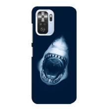 Силиконовый бампер с картинкой животных для Xiaomi POCO F3 (Пасть Акулы)