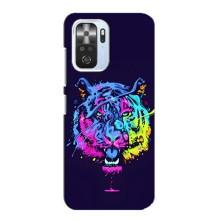 Силиконовый бампер с картинкой животных для Xiaomi POCO F3 (Тигр-Арт)