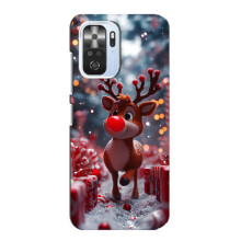Яркий чехол для Xiaomi POCO F3 с Зимними Оленятами – Олень среди подарков