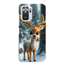 Яркий чехол для Xiaomi POCO F3 с Зимними Оленятами – Оленёнок в лесу
