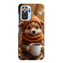 Печатный чехол «Зверята с кофе» для Xiaomi POCO F3 – Песик с кофе