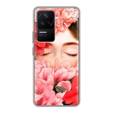 Чехлы (ART) Цветы на Xiaomi POCO F4 (5G) (VPrint) (Глаза в цветах)