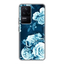 Чехлы (ART) Цветы на Xiaomi POCO F4 (5G) (VPrint) (Голубые Бутоны)