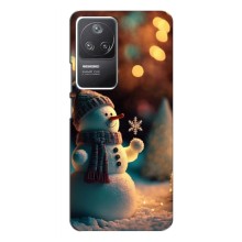 Чехлы на Новый Год Xiaomi POCO F4 (5G) – Снеговик праздничный