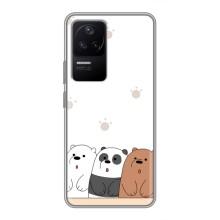 Чехлы с изображением разных животных для Xiaomi POCO F4 (5G) (Удивленные медвеженки)