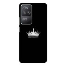 Чехол (Корона на чёрном фоне) для Поко Ф4 (5G) – Белая корона